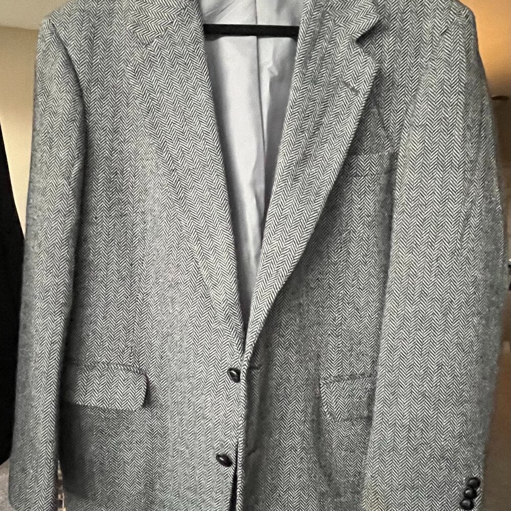 MENS BLAZER WOOL VINTAGE Size 44 JACKET COAT 80S